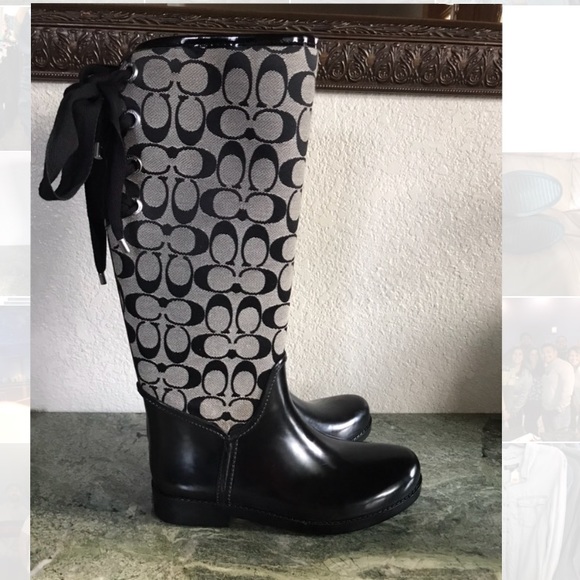 coach tristee rain boots size 8